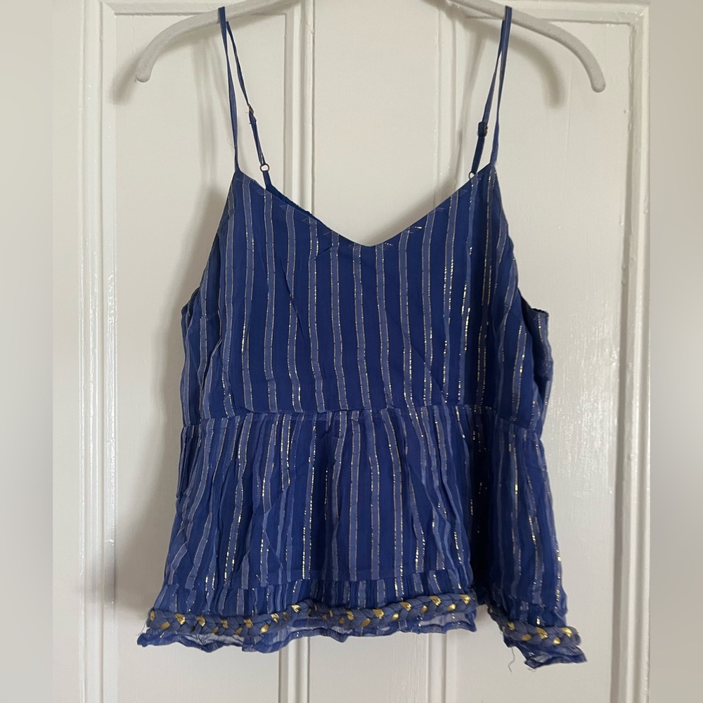 MISA LOS ANGELES blue&gold babydoll top